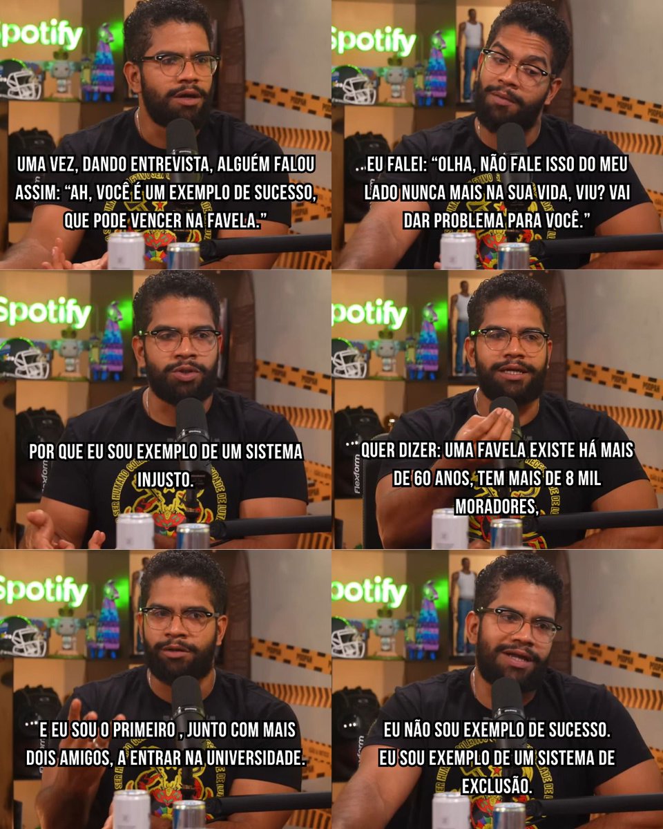 Eu não sou exemplo de sucesso, mas de um sistema que exclui. Filho de empregada doméstica, perdi meu pai muito cedo e comecei a trabalhar com 13 anos para ajudar minha família, tendo que conciliar estudo e trabalho.