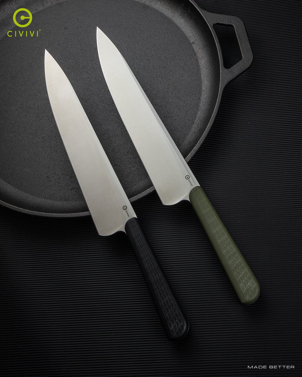 CiviviKnife's tweet image. Precision meets performance. 🔪
The CIVIVI Cibus Chef Knife is built with a satin-finished 14C28N blade and a milled G10 handle—designed for control, balance, and effortless slicing.

#civivi #civiviknife #kitchen #chefknife