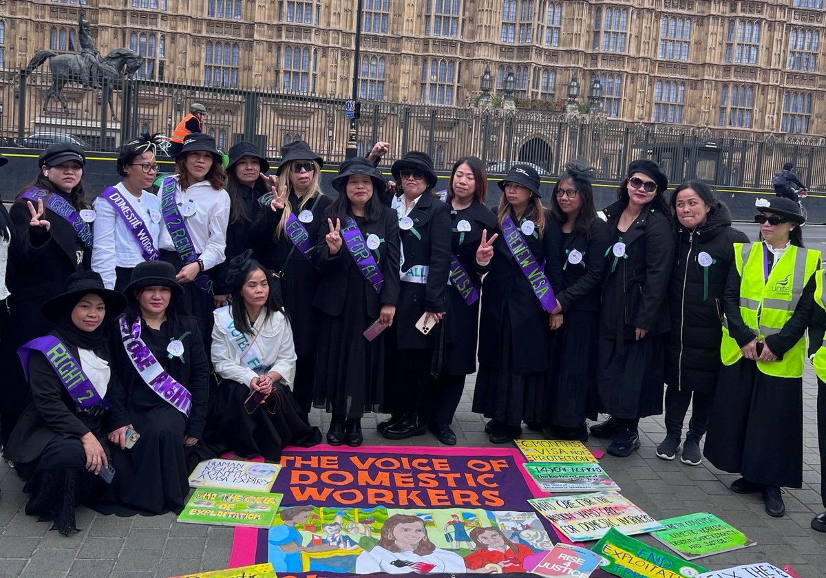 FocusOnLabour's tweet photo. Domestic work in a private household is a sector with huge risks of exploitation. 

Workers cannot keep waiting to have basic safety. The government must stop delaying, and must at minimum reinstate the hard-won rights from the original migrant domestic worker visa. https://t.co/foQj4YbzqW
