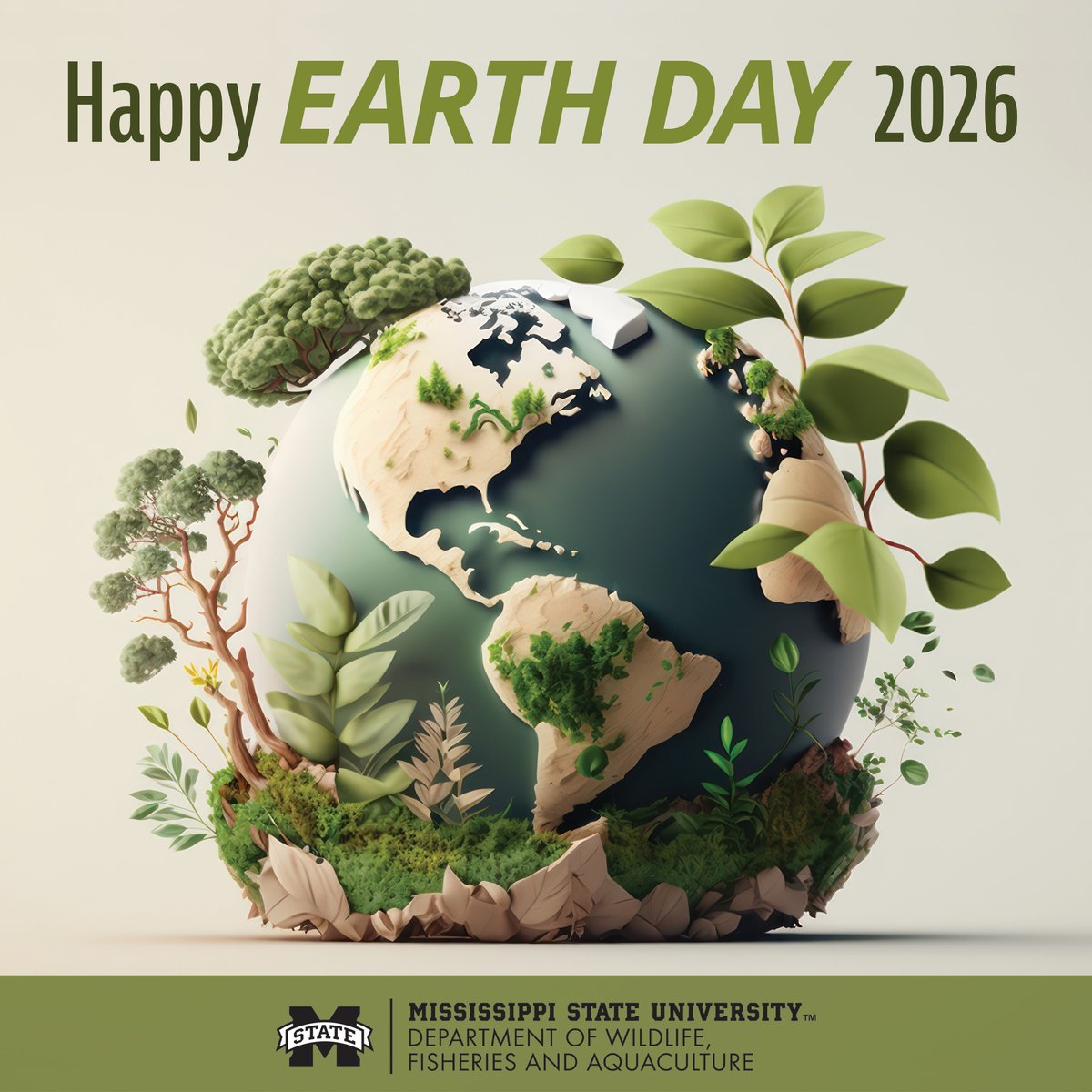 MSUWFA's tweet photo. 🌍 Earth Day 2026 | April 22

Celebrating the science, stewardship, and students working to conserve wildlife and ecosystems—today and every day. 🌱

#EarthDay2026 #MSUWFA #MSState #MSUCFR #Conservation https://t.co/DCkxlV3Fye