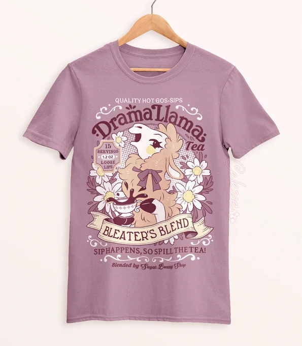 The new tees are here!! And oops I guess this shirt color is more muted lilac than pink? There's still some left if anyone fancies the new color