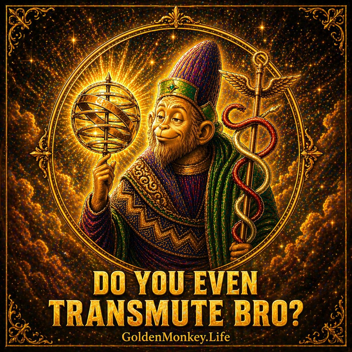 Gold3nMonk3y's tweet photo. Mate’s out here trying to “fix” his thoughts…

I’m just cooking ’em into gold 🜂

Do you even transmute bro? 🐵✨ https://t.co/YJYtGoRV35
