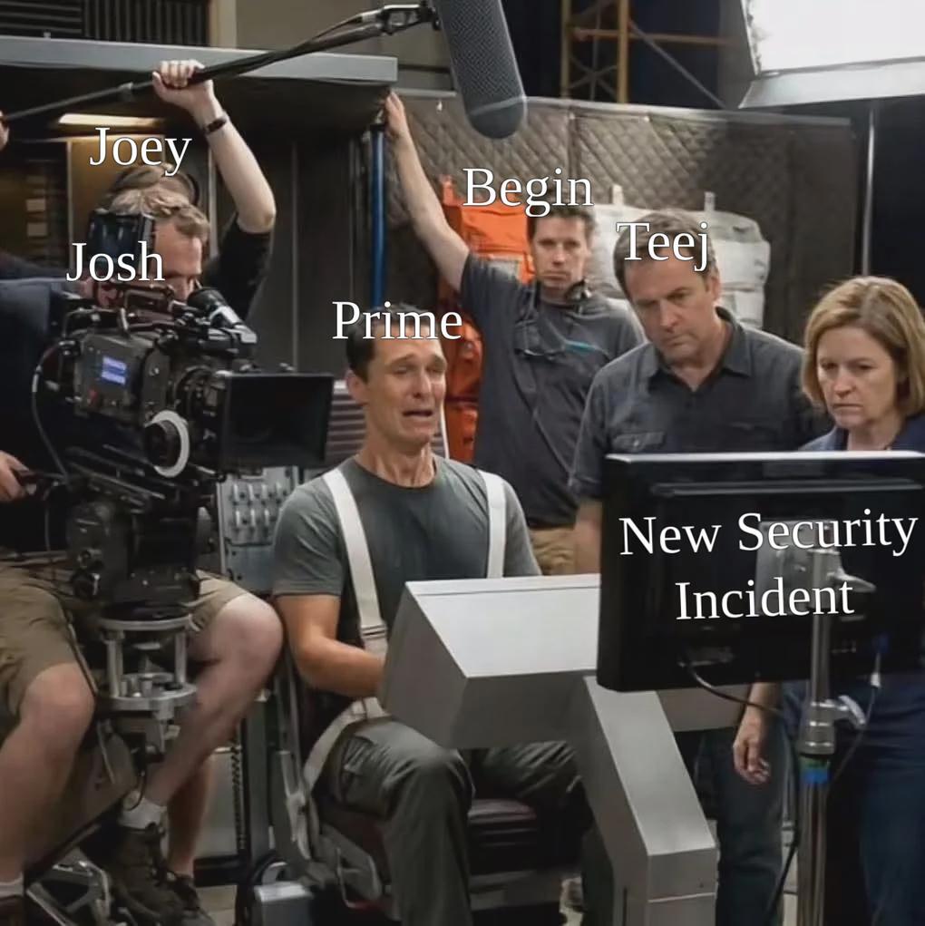 terminaldotshop's tweet photo. How Prime films a video when the whole team is together https://t.co/R6fiBDdzpN
