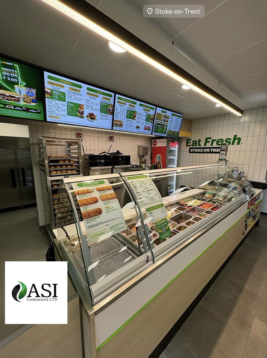 ASIContractors's tweet photo. Subway Stoke-on-Trent Jacks PFS handed over and opened last week - New non-traditional store build #Subway #ASIContractors https://t.co/Uue7h3LTVD