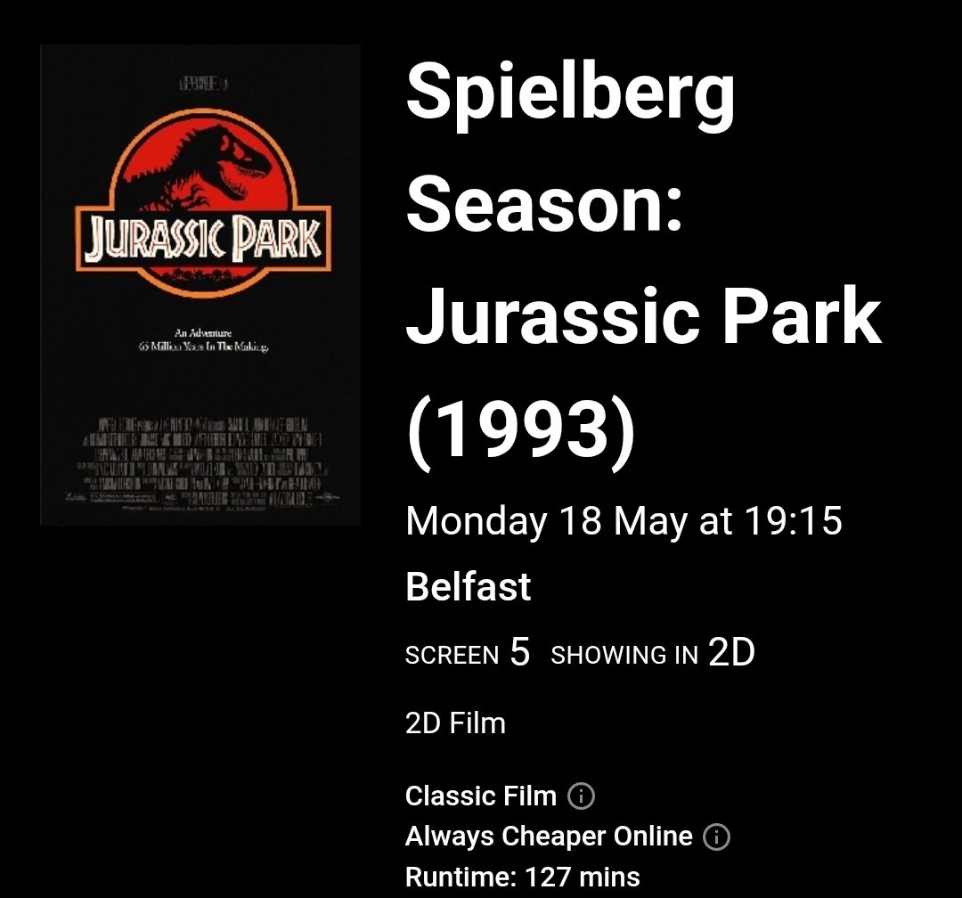 For the first time ever I'm going to see Jurassic park in the Cinema 🥹