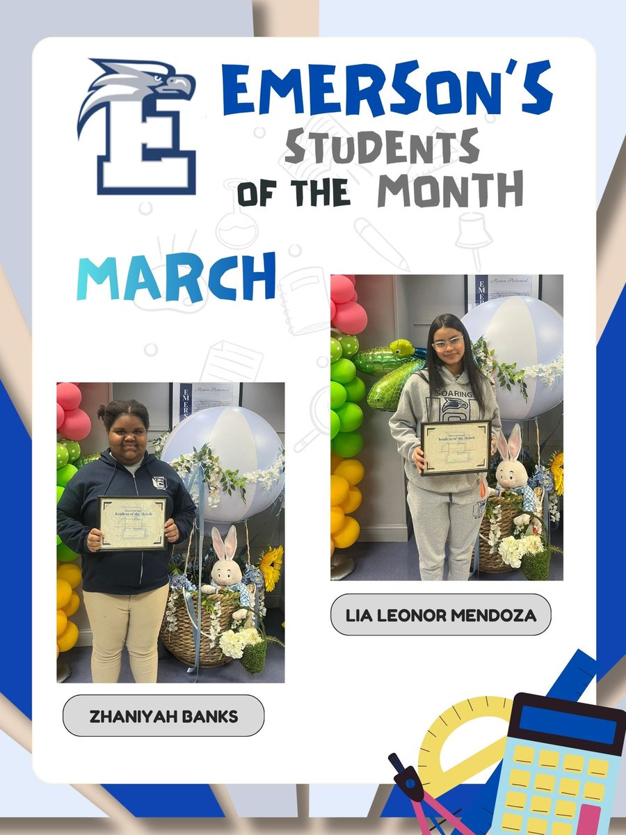 schools_uc's tweet image. 🏆 Congratulations to our MARCH - Students of the Month at Emerson Middle School! 🏆
Zhaniah and Lia have led the way with their kindness, hard work, and school spirit. We are so proud of the way they represent EMS!
#StudentOfTheMonth #MiddleSchoolExcellence #StudentSuccess