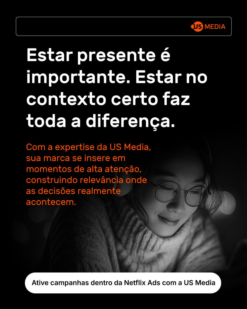USMediaConsult's tweet photo. Momentos emocionais pedem presença estratégica. 🎯

Com a US Media, sua marca se conecta com audiências engajadas no ambiente premium da Netflix (onde relevância e intenção se encontram).

📺 Planeje sua próxima campanha com nossos especialistas!

#NetflixAds #USMedia https://t.co/dOXIcnp4cv
