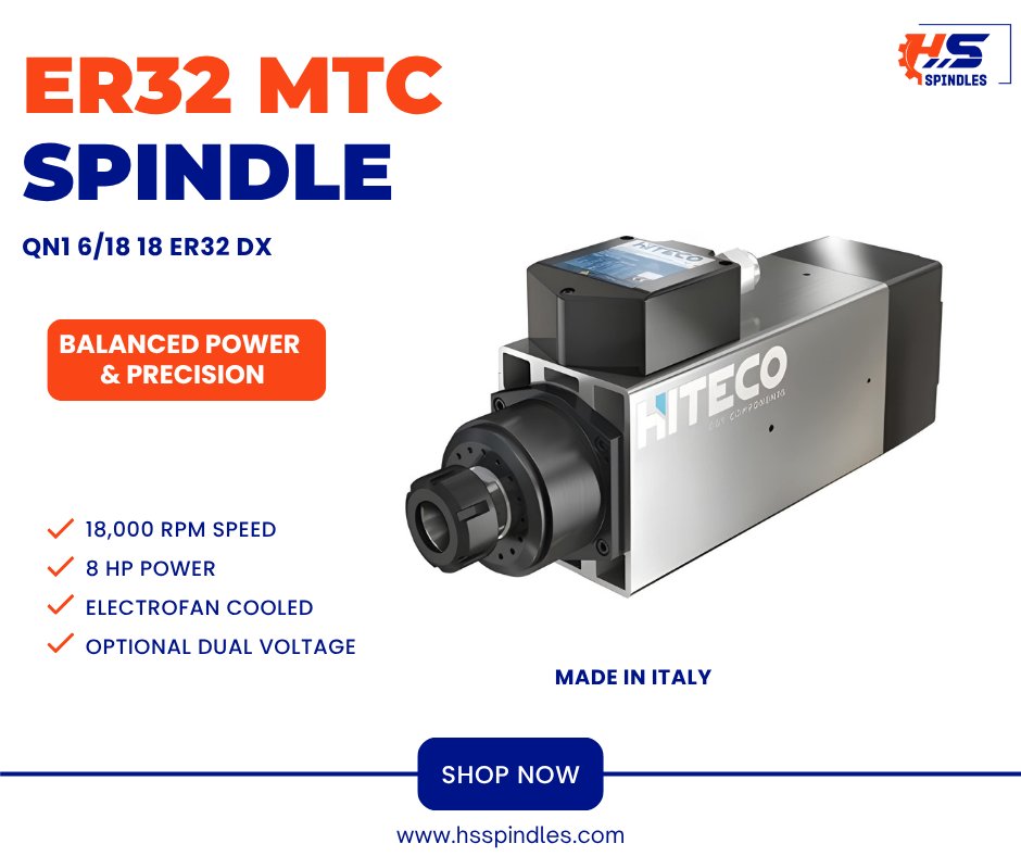 HsSpindles's tweet image. QN1 ER32 MTC Spindle
8 HP performance with 18,000 RPM and electrofan cooling, built for reliable and efficient everyday machining.

Shop now: hsspindles.com/product/qn1-6-…
.
.
.
#CNC #CNCMachining #CNCSpindle #Manufacturing #PrecisionEngineering