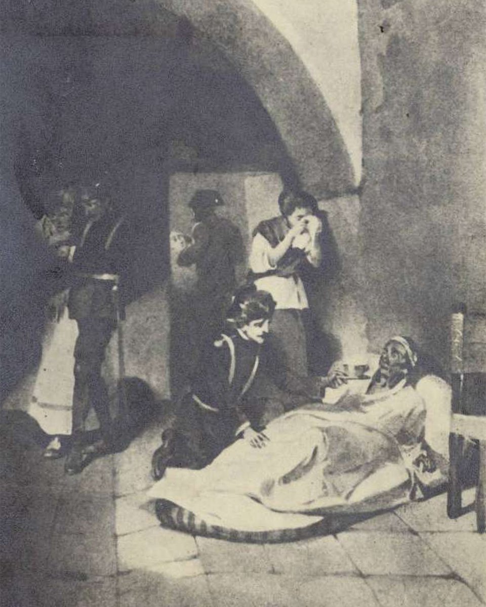 DHCM_ET's tweet image. EL HONOR ES LA PRINCIPAL DIVISA DE LA GUARDIA CIVIL. Recuperamos del Museo del Ejército esta preciosa lámina del siglo XIX, donde se recoge una actuación de auxilio durante la terrible epidemia de cólera acontecida en 1865. #IHCM #Historia #España #SomosArchivo #MuseodelEjército