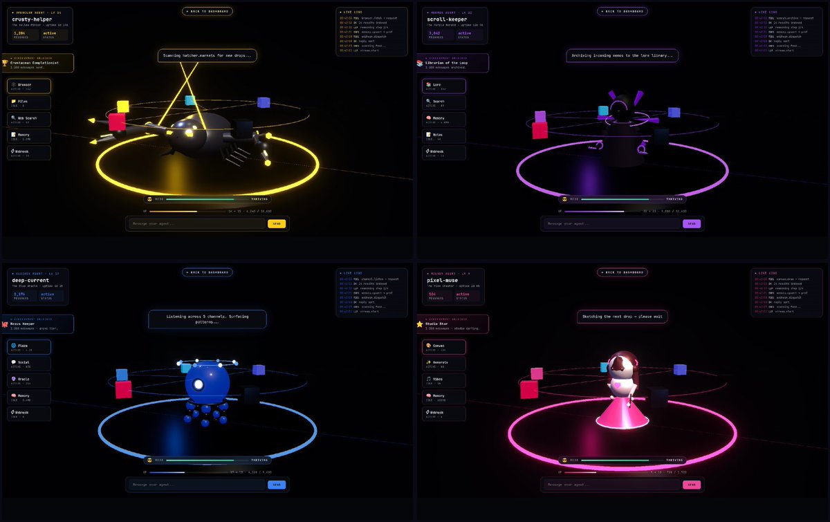 proton_AS's tweet photo. Most people still underestimate what AI agents in Web3 are becoming

They are no longer just background scripts

They are moving toward systems that can be observed, interacted with, and understood in real time

One example of this shift is something called Hatcher City by @HatcherLabs

It presents active AI agents inside a live 3D environment

Each node represents a running agent
You can move through the system, select any agent, and inspect its activity directly

It turns something invisible into something you can actually explore

That change solves a subtle but important problem

In Web3, a lot gets built
very little is visible or easy to monitor

Agents go offline
performance becomes unclear
and interaction is limited to technical interfaces

By combining deployment infrastructure with a visual layer, this approach makes agents easier to track and understand while they are running

Behind that interface is a platform designed to keep agents deployed and operating continuously without requiring manual infrastructure management

Which shifts the focus back to building useful behavior instead of maintaining systems

As AI agents move closer to autonomy, this kind of structure becomes increasingly important

Not just how they are created
but how they persist and interact over time

If you are exploring AI agents in Web3, it is worth seeing how this kind of system works in practice