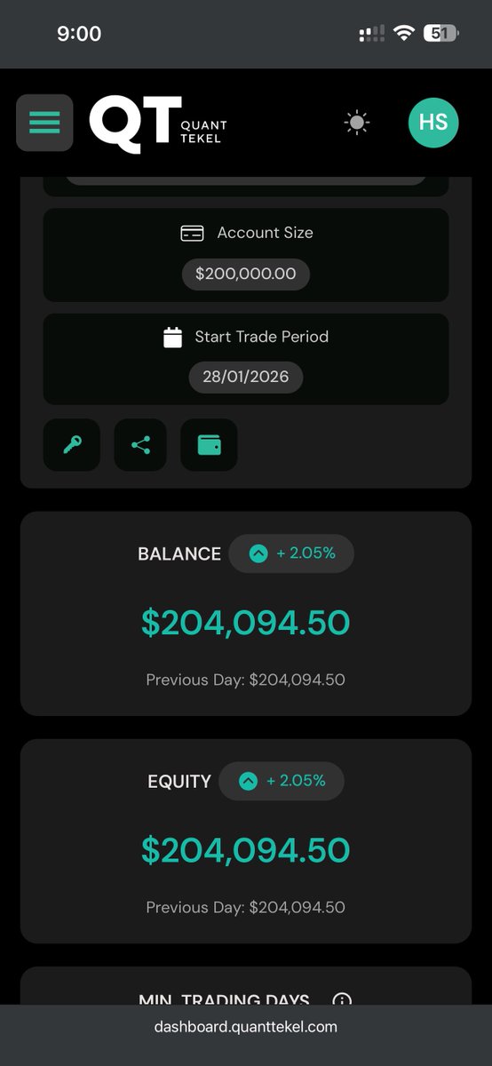 HirenFX's tweet photo. Look at my luck I’ve already made 2% profit in your $200K account, but I can’t request the payout because @QtFunded is currently under migration, so funded trader is able to trade right now.

So I’m waiting for QT Capital to launch. Once it’s live, I’ll complete my payout cycle and request it.

Alex, please activate the account soon 😇.
@AlexQuantTekel