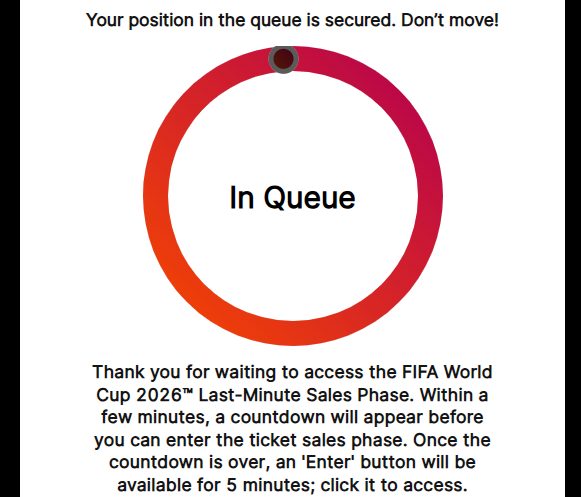 SmithTexi's tweet photo. Stuff this, I'm off to bed. When they say "Within a few minutes" what does it mean, how far around the circle does the dot go before I can get in? I guess we'll just have to wait until just before kick off to jag tickets to the extra games. Been half an hour already. It's 1.30am! https://t.co/GlqVPA7vx8