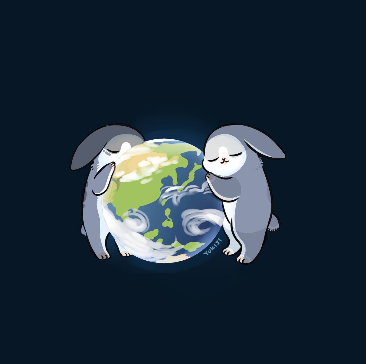 在世界地球日結束之前畫了一下🌍🌲