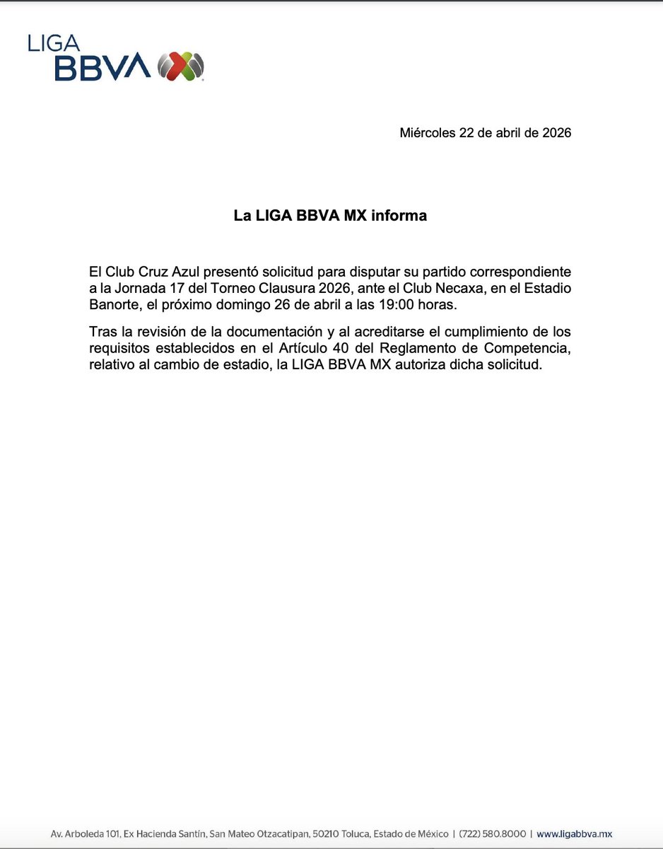 📰👇 La Liga BBVA MX informa: