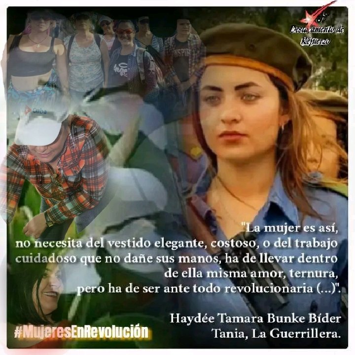 <a href="/Che_Refuerzo/">Destacamento de Refuerzo</a> <a href="/DiazCanelB/">Miguel Díaz-Canel Bermúdez</a> <a href="/DrRobertoMOjeda/">Dr. Roberto Morales Ojeda</a> <a href="/TeredaBoue/">Teresa Amarelle Boué</a> <a href="/Colina_CTCuba/">Miguel Colina</a> <a href="/SuselyMorfaG/">Susely Morfa González</a> <a href="/MilaxyA/">Milaxy Yanet Sánchez Armas</a> <a href="/UJCdeCuba/">UJC de Cuba</a> <a href="/DeZurdaTeam_/">DeZurdaTeam 📳</a> <a href="/Latido_Izquierd/">Latido Izquierdo</a> <a href="/0Toblerone82904/">Toblerone 2.0</a> Martí definió a la Mujer Cubana en está bella frase 👇:
✍️ “Esta mujer cubana, tan bella, tan heroica, tan abnegada, flor para amar, estrella para mirar, coraza para resistir”. #CubaEstáFirme #DestacamentoDeRefuerzo
