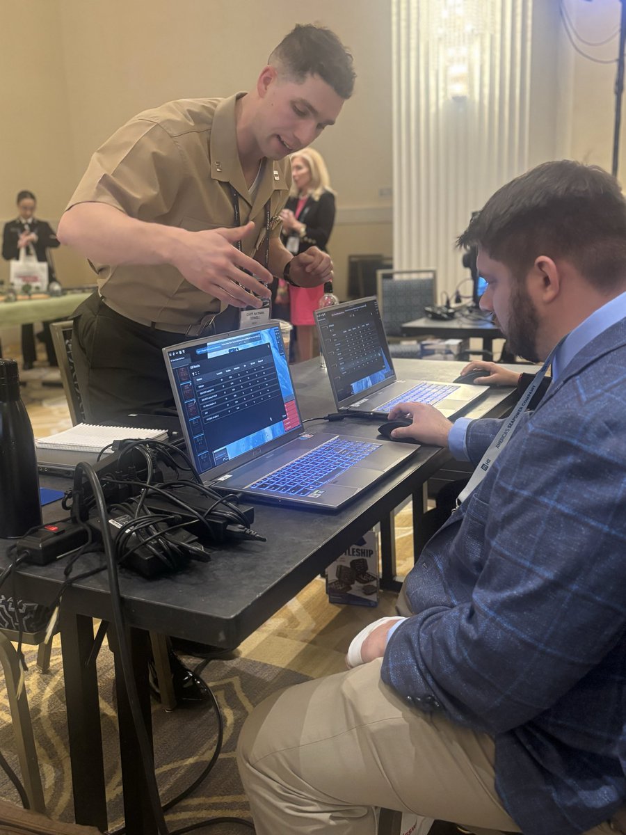 SeaAirSpace's tweet photo. Gaming to Win w/ @CMS_Washington features both physical and digital game environments, letting attendees experience how modern wargaming is shaping maritime strategy and how decisions are tested before they reach the fleet. https://t.co/C2hr4kPdt5