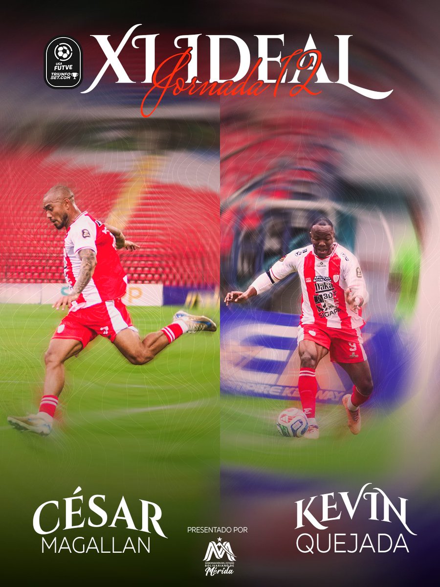 EstudiantesMEFC's tweet photo. 𝙍𝙤𝙟𝙞𝙗𝙡𝙖𝙣𝙘𝙤𝙨 𝙞𝙙𝙚𝙖𝙡𝙚𝙨 𝙙𝙚 𝙡𝙖 𝙟𝙤𝙧𝙣𝙖𝙙𝙖 🔥🔴⚪

𝘾é𝙨𝙖𝙧 𝙈𝙖𝙜𝙖𝙡𝙡𝙖𝙣 y 𝙆𝙚𝙫𝙞𝙣 𝙌𝙪𝙚𝙟𝙖𝙙𝙖 forman parte del XI IDEAL de la fecha 12 de la @LigaFUTVE 🔝

¡Felicidades rojiblancos, vamos por más!

#ElEquipoDelPuebloMerideño https://t.co/6ZtBlj7Xfq