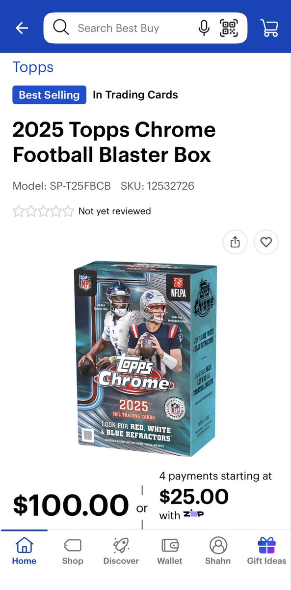 shahn_smith's tweet photo. @CardPurchaser That escalated quickly, now they’ve got blasters up for $100 and hangers for $70 https://t.co/dqUqMW48Hf