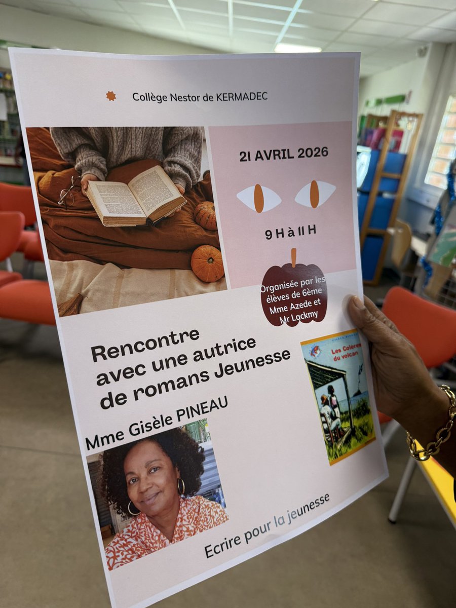 YannisCHRISTON's tweet photo. Gisèle Pineau, autrice Guadeloupéenne était présente au collège à l’occasion d’une rencontre littéraire avec les élèves.

À une époque où la lecture est parfois mise à mal, j’ai constaté un engouement remarquable des élèves pour cette autrice. C’était formidable ! https://t.co/mB7XeSOd9c