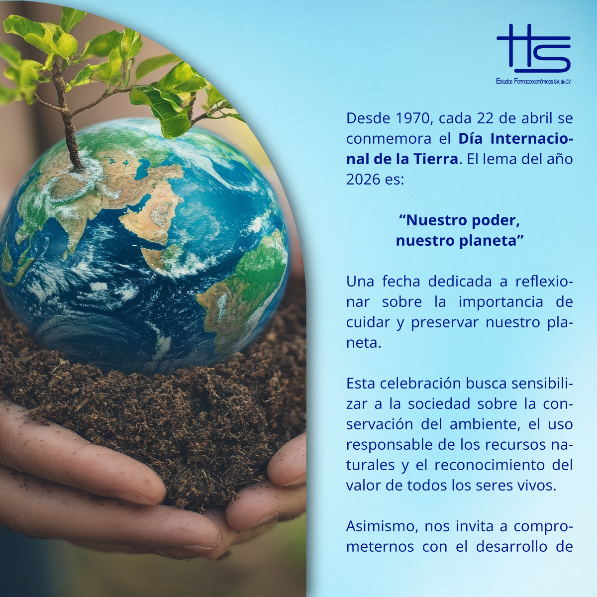 EstudiosHs's tweet photo. Cuidar nuestro planeta no es tarea de un solo día. Cada acción cuenta, desde lo más pequeño hasta lo más grande. La Tierra nos da vida, y protegerla es responsabilidad de todas y todos.
#DíaDeLaTierra #CuidemosElPlaneta #AcciónPorElClima #Sustentabilidad #MedioAmbiente https://t.co/RCgesUhUIH