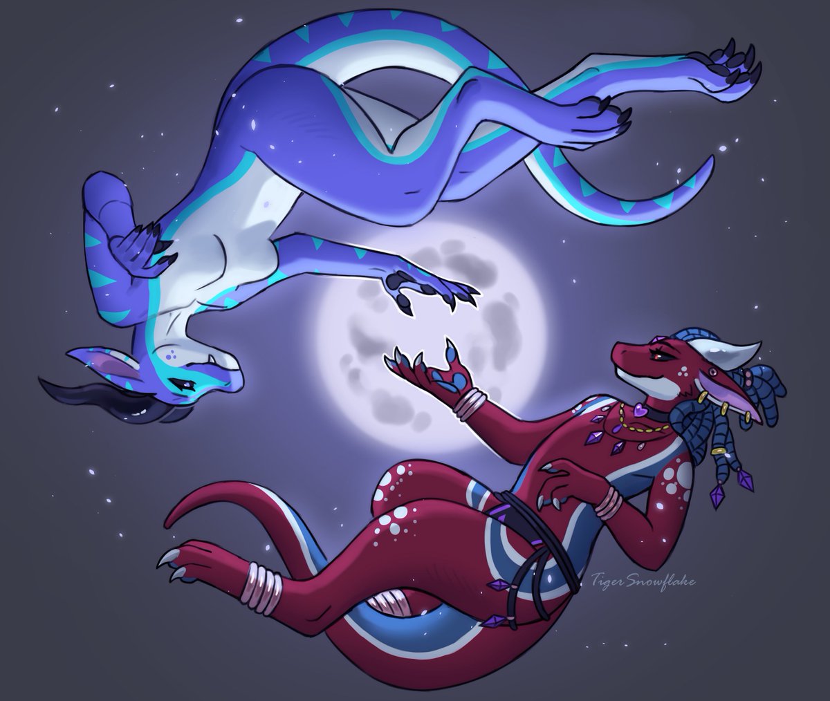 Colored sketch commission for Talyk and Rocky