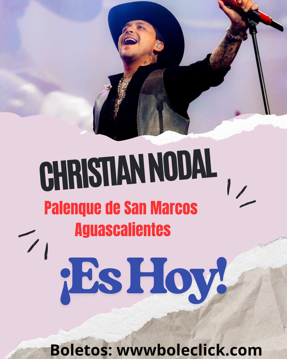 Aguascalientes!!! 
hoy se presenta Christian Nodal en el palenque de san marcos no se lo pierdan.
✨🌵💖