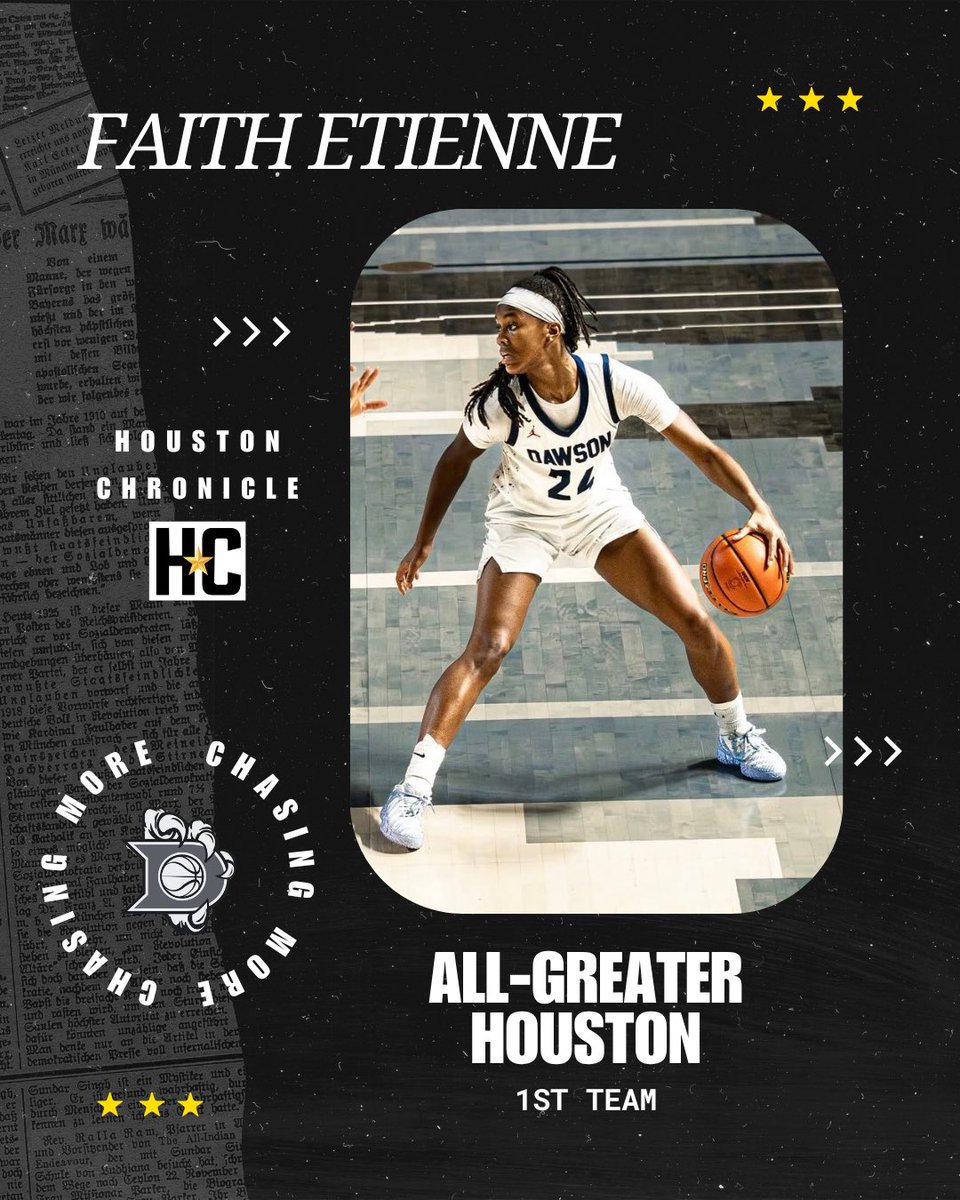 HoopsDawson's tweet photo. Congrats to Faith Etienne, Journey Lovett, &amp; Kendall Ford on making the All-Greater Houston Team! 🤩🤞🏾 @Estrella24Faith @journey_lovett @KendallLFord @DawsonHighSchl @AthlPearlandisd @drdavis111 @HoustonChronHS https://t.co/N40TIZg99w
