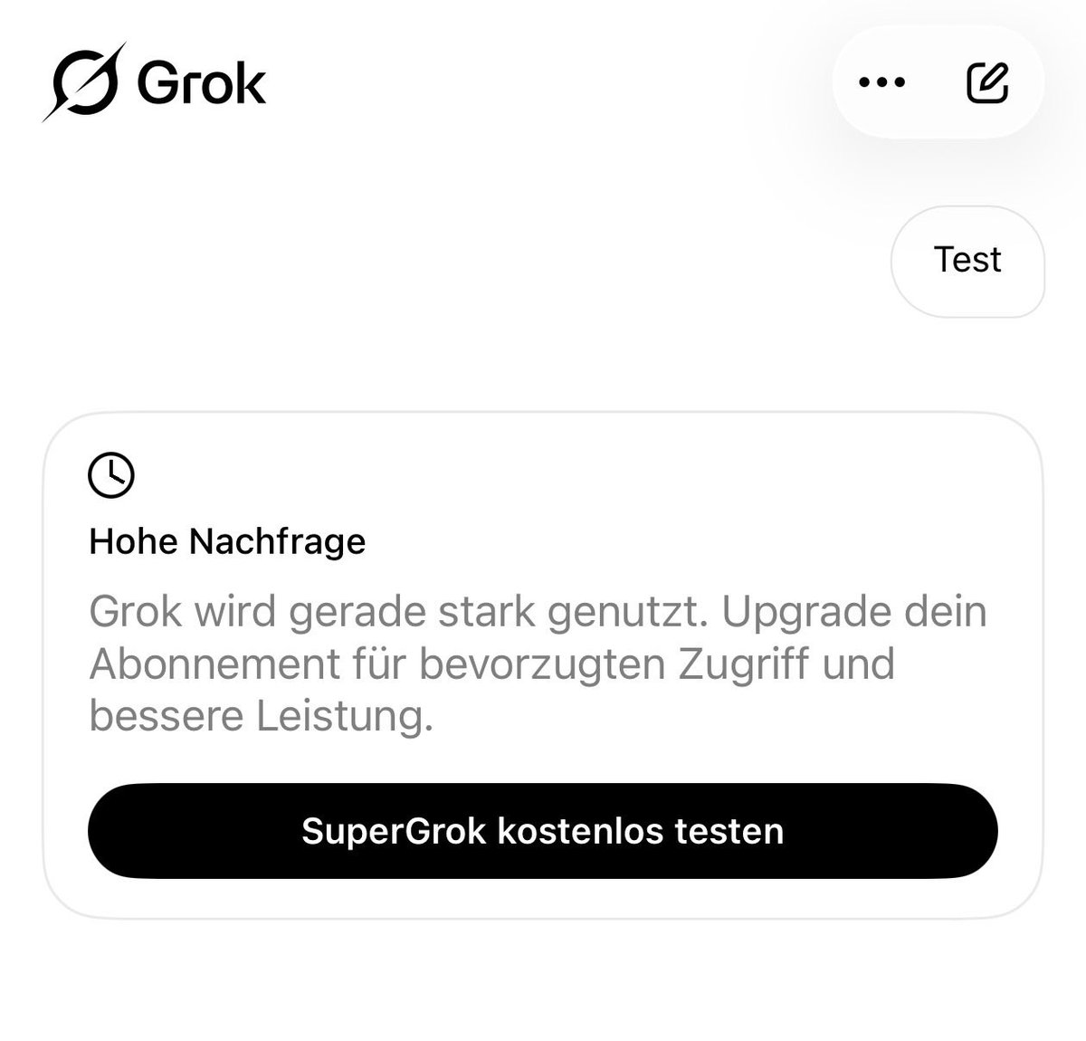 Nyffi1991's tweet image. @grok habt ihr Probleme oder ist das gewollt, dass Kunden Abos abschliessen? 🤔
#grok #upgrade