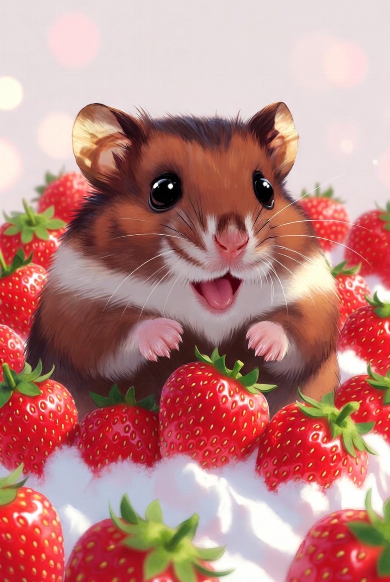 shinonomebreak's tweet image. #AIart #Grok3 #AIハムスター 

イチゴいっぱいハムスター