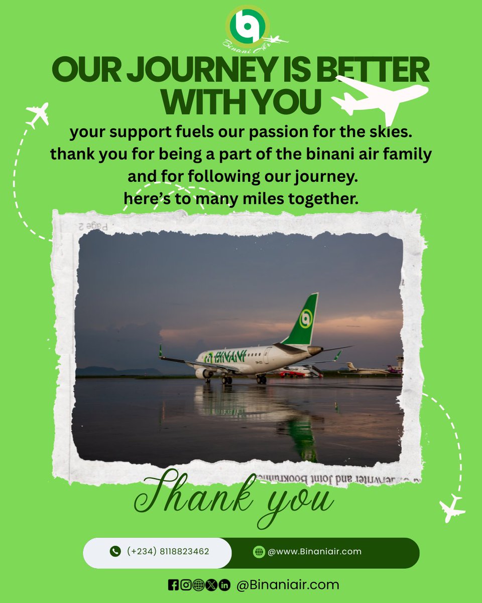 We are truly grateful for the overwhelming love and excitement you have shown us.
From every comment to every question, you have made this journey even more special. Thank you for being a part of our story from the very beginning.
#flybinaniair#FlyNigeria#ComfortAndStyle