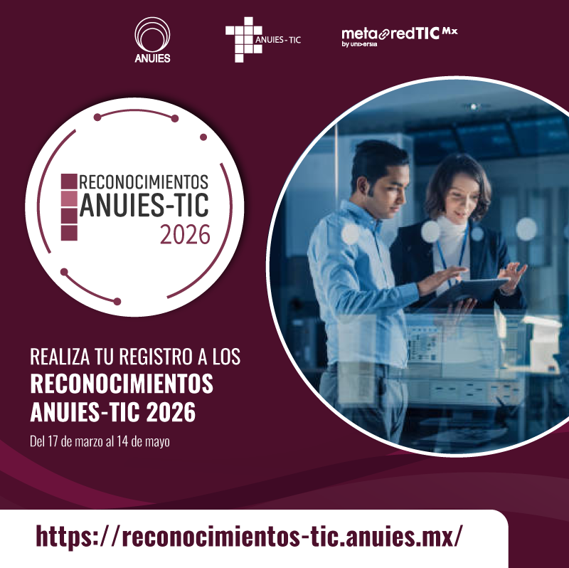 anuiestic's tweet photo. 📢 ¡Inscribe tu proyecto a los Reconocimientos ANUIES-TIC 2026!
Si tu institución impulsa la innovación en #TIC para la educación superior, esta es tu oportunidad de destacar. 🚀
📅 Registro: 17 de marzo al 14 de mayo
🔗 https://t.co/G33wJ7DuTk
#ANUIESTIC2026 #InnovaciónEducativa https://t.co/OcGUCVOCv5