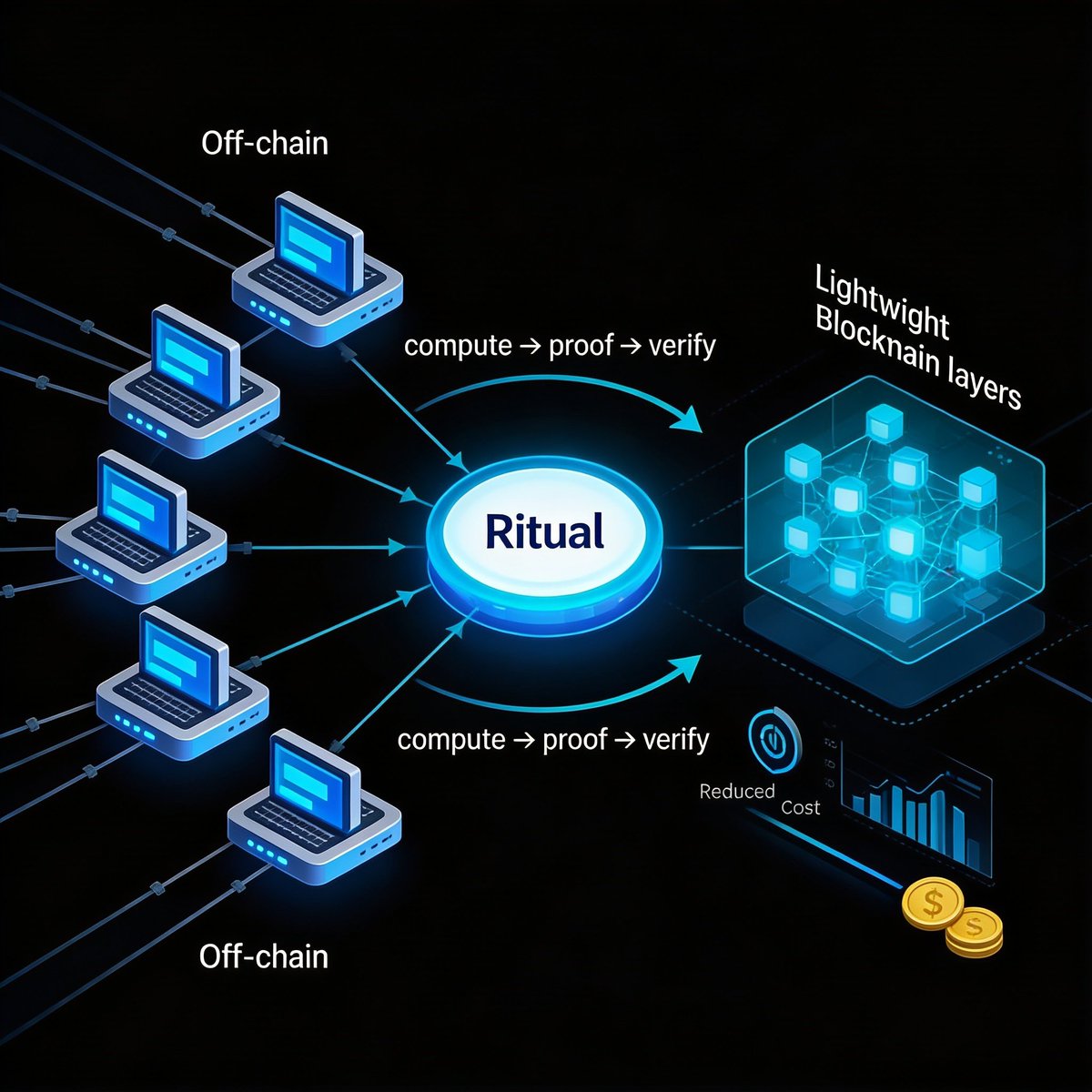 Chapter 15: Efficiency Layer – <a href="/ritualnet/">Ritual</a>

Where performance meets cost optimization

By keeping heavy AI computation off-chain and minimizing on-chain load, <a href="/ritualnet/">Ritual</a> reduces costs while maintaining verifiable outputs

making scalable AI both practical and efficient