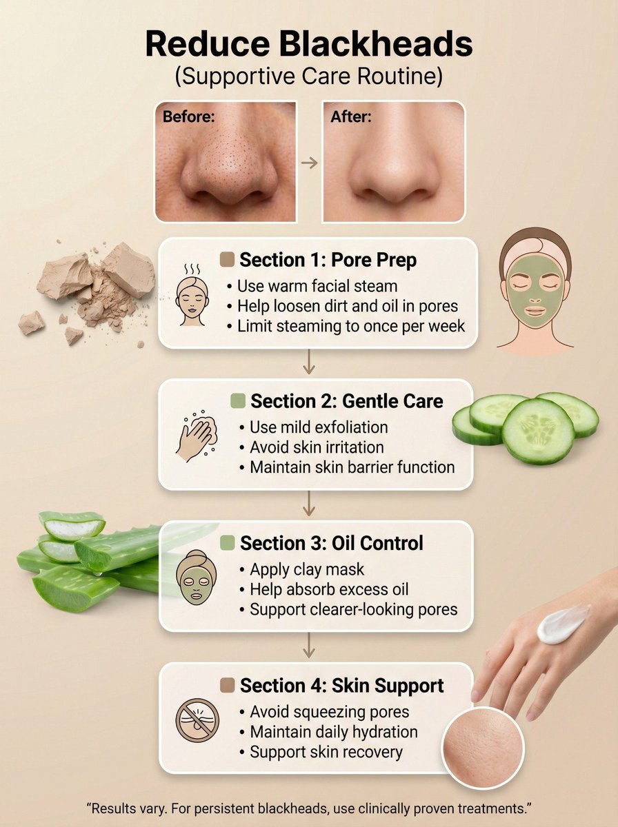 InferamAI's tweet photo. A simple routine to help reduce blackheads https://t.co/JBjWIjugSB