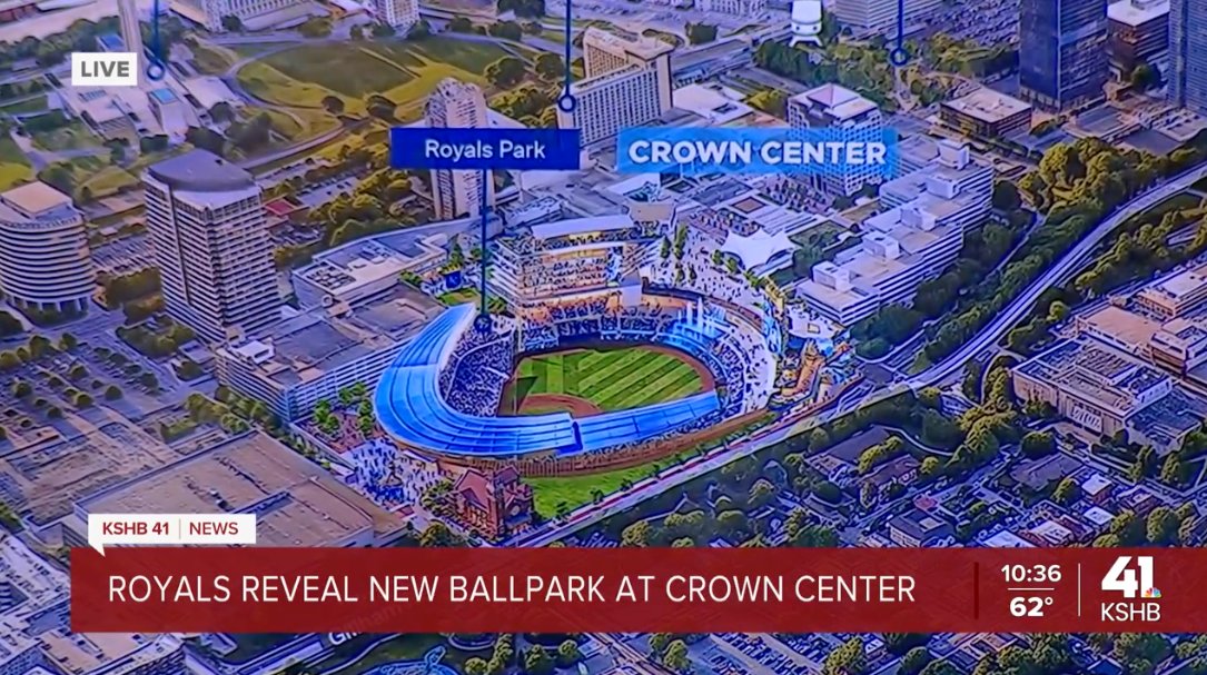 KSHB41's tweet photo. FIRST LOOK: The Royals and Hallmark Cards shared their first look at the new mixed-use ballpark district centered in Crown Center.

Updates: ⬇️

https://t.co/W4uu0LEERu https://t.co/6qmZLGhZSa