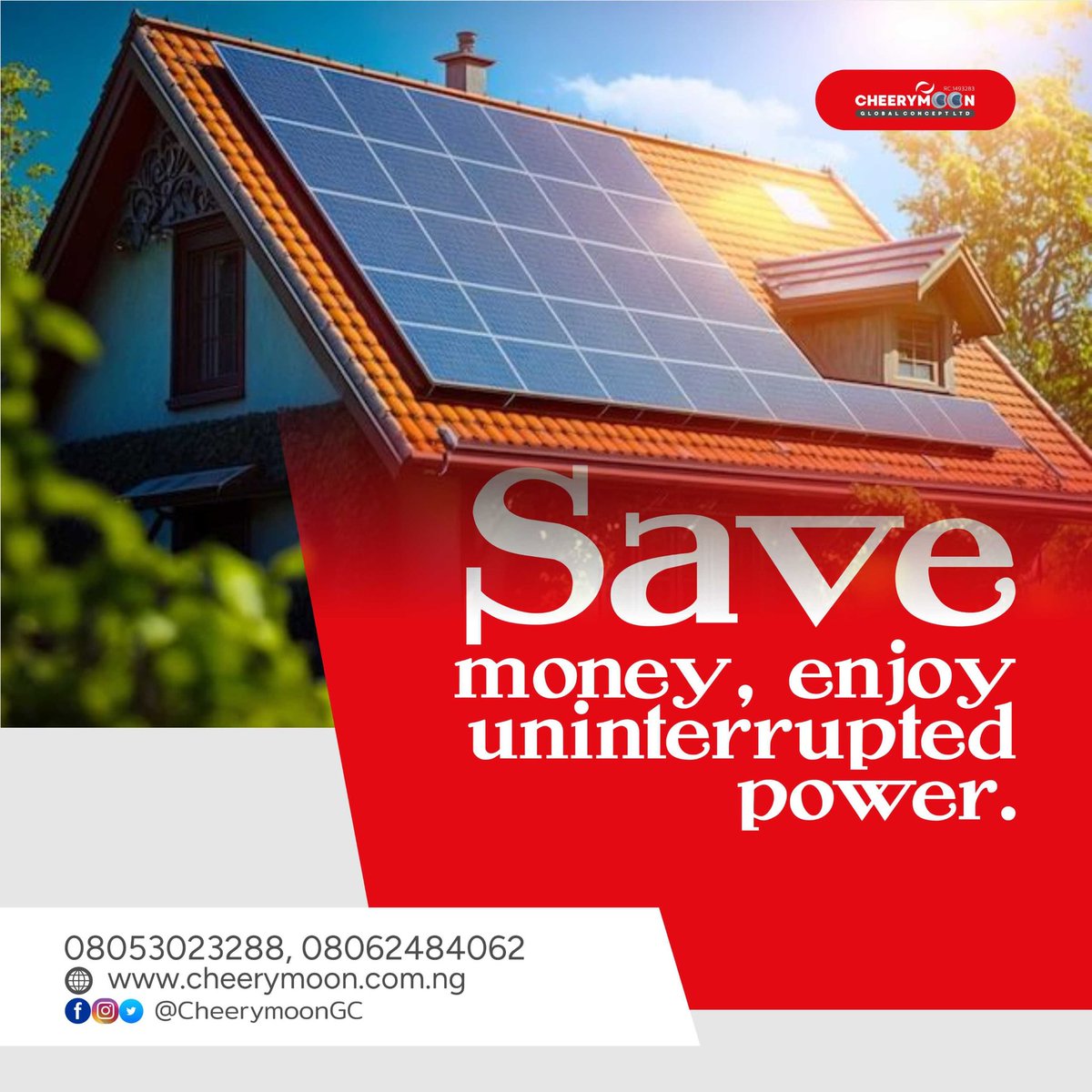 cheerymoongc's tweet image. Save money 💰 and enjoy uninterrupted power ☀️🔋
Switch to reliable solar energy today!
📞 08053023288 | 08062484062

#GoSolar #SolarEnergy #UninterruptedPower