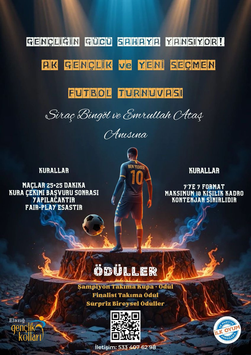 korayadsiz's tweet photo. Gençliğin gücü sahaya yansıyor! ⚽🔥

Yeni Seçmen birimi olarak düzenlediğimiz
Futbol Turnuvası, Sıraç Bingöl ve Emrullah Ataş anısına başlıyor.

Dostluk, rekabet ve fair-play ruhunun buluşacağı bu turnuvada sen de yerini al!

🏆 Sürpriz ödüller
⚽ Heyecan dolu maçlar
🤝 Kardeşlik ve birlik

📌 Kontenjan sınırlıdır, başvurunu geciktirme!

📞 İletişim: 0533 407 62 98 
https://t.co/6AwpaqRkfw

@avyusufibis 
@osmannazlier 
@SamedTercan