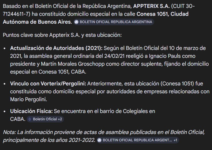 Pero Mario de quién es APPTERIX SA, dueña de todas esas páginas?

No me digas que es tuya, y encima la dirección de esa empresa es la misma que Vorterix y otras empresas vinculadas a vos.

Está todo en el Boletín Oficial, no podes mentir tanto.