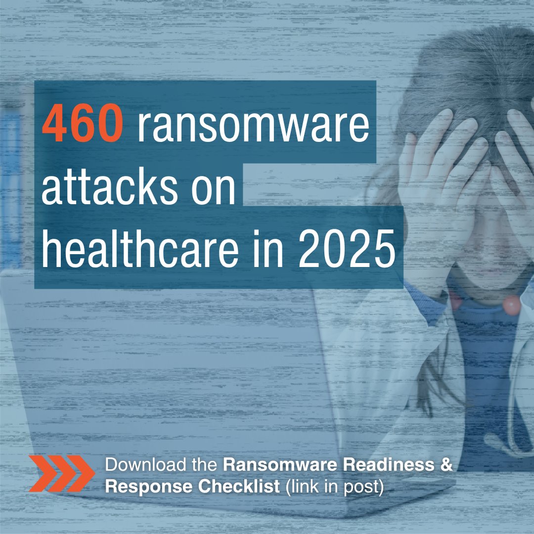 AgilityRecovery's tweet image. According to the FBI, healthcare was the #1 ransomware target in 2025 (460 attacks, 182 breaches). In an attack, speed &amp;amp; coordination matter as much as prevention. Be ready: info.agilityrecovery.com/li-download-ra…

#ransomware #cybersecurity #businesscontinuity