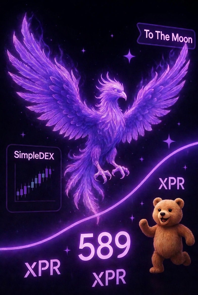 TheXmen2025's tweet image. 🐦‍🔥 „589“  to the Moon ⚛️💜 

dex.protonnz.com/token/133 

#SimpleDEX #XPR #MemeSeason