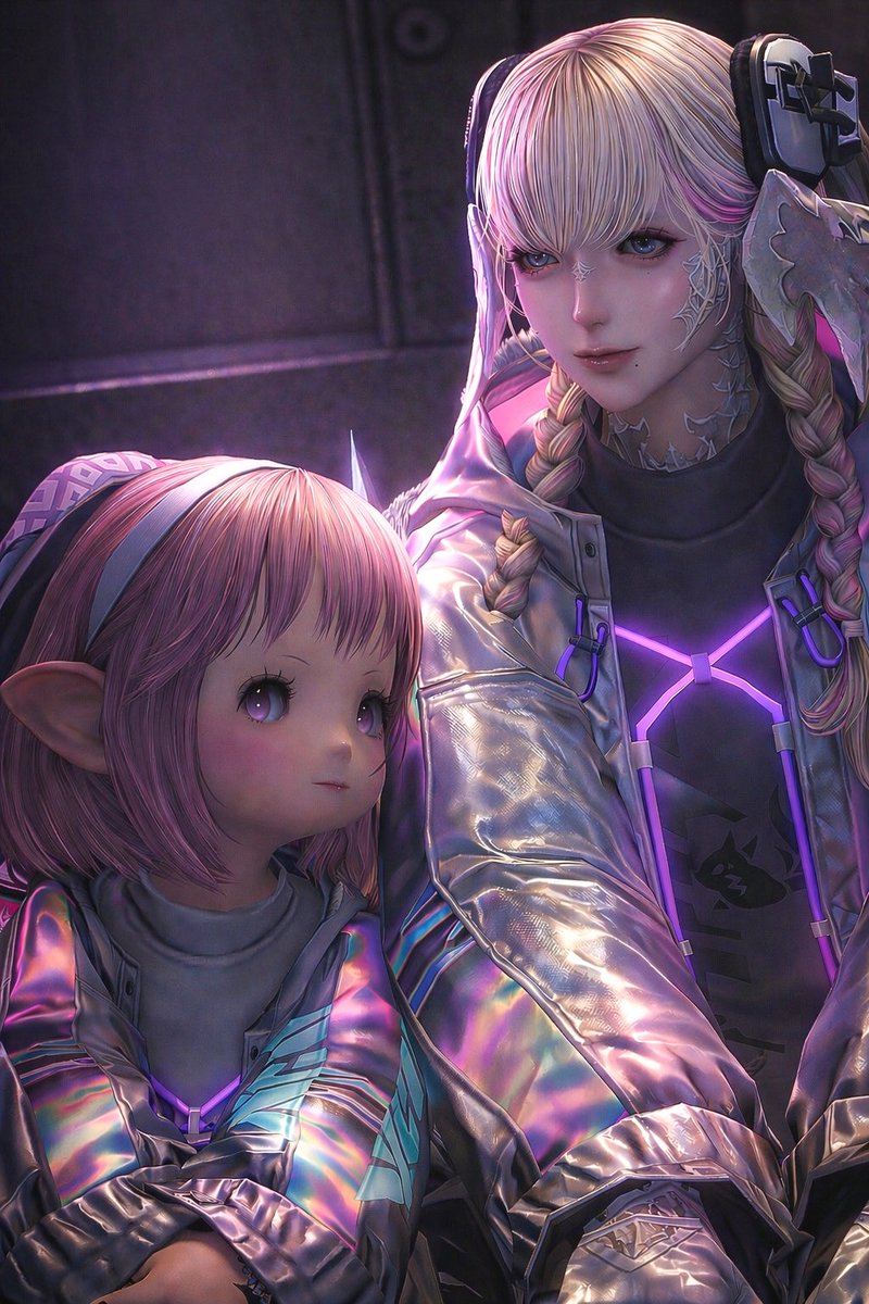 おはようございます𓈒𓏸︎︎︎︎

るびちゃんとオソロコーデ🎀♡
 #FF14  #FF14ss  #アウラ  #おはウラ