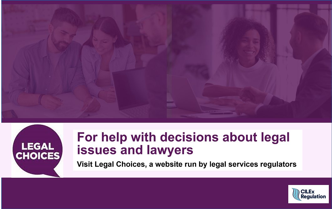 CILExRegulation's tweet image. Dealing with a potential legal issue and wondering if you should engage a #legal adviser? The Legal Choices website provides information across a wide range of legal topics, including family, housing, asylum and immigration. 

 lnkd.in/eg8_gnQn

#CRL #CILEX #lawfirms