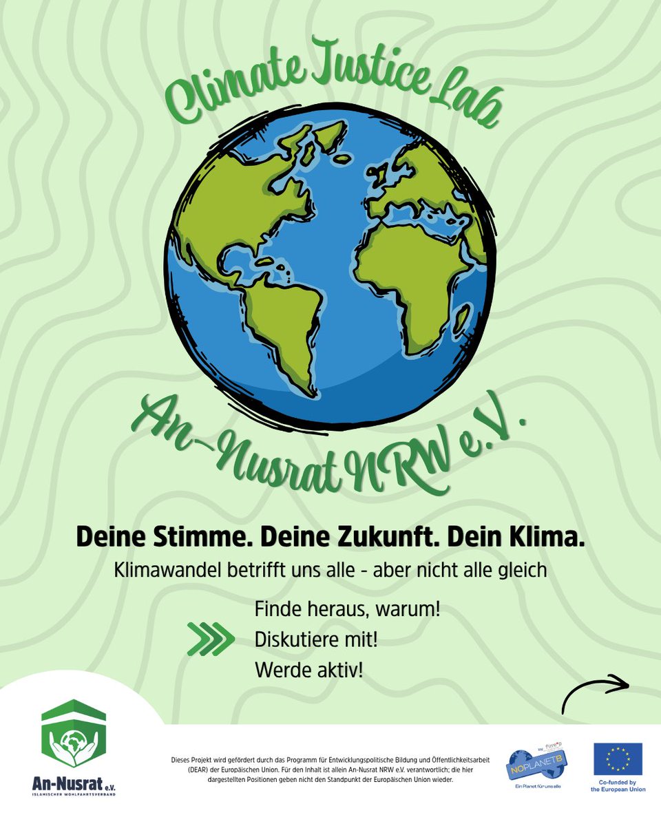 AnNusratDE's tweet image. 🌍 Heute ist Tag der Erde – und deine Ideen zählen mehr denn je.
Teile deine Visionen, inspiriere andere und werde Teil einer Bewegung, die wirklich etwas verändert. 💚 Gemeinsam erreichen wir tausende Stimmen für unseren Planeten.
 
#NOPLANETB #euDEARprogramme