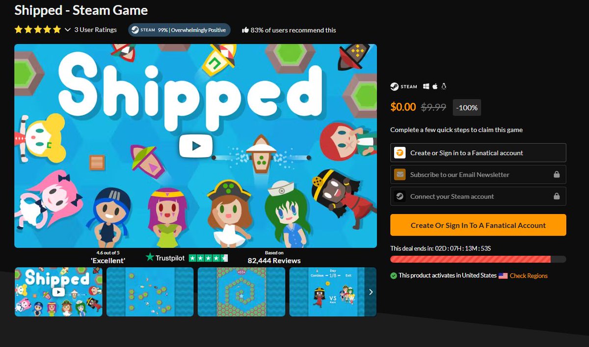 Wario64's tweet image. Shipped (Steam) is free to own on Fanatical buff.ly/iGNf5u7 #ad 

Deck verified