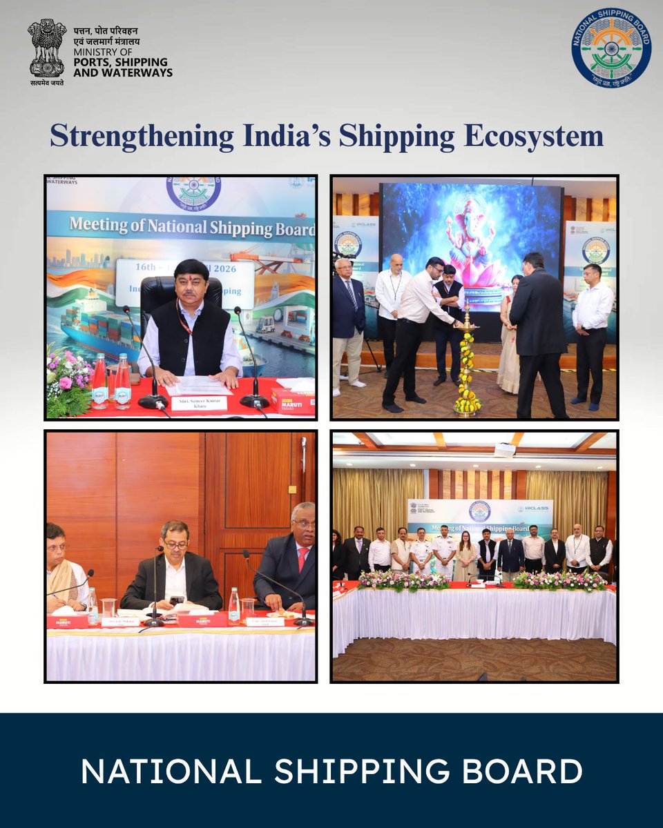 The National Shipping Board reviewed the impact of the Middle East conflict on shipping and urged continued measures to protect Indian maritime assets and seafarers. It also called for policy reforms and stronger financial support for the sector.