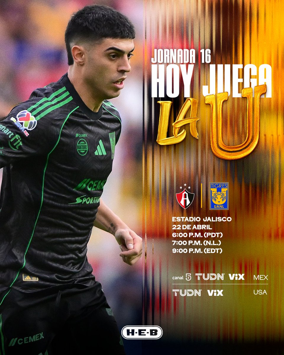 🗣️ ¡Miércoles de futbol, hoy salimos a luchar con fuerza, garra y corazón por el mismo objetivo!

💪🏼🐯 ¡Somos los Tigres y vamos juntos hasta el final!

<a href="/HEB_mexico/">H-E-B México</a>