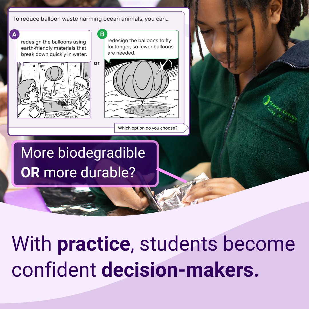 yesatmos's tweet image. Do you have students who freeze up when faced with choices?

See how engineering challenges build confidence and decision-making skills. Classroom examples and free tip sheet—&amp;gt; hubs.ly/Q04d2hDH0

#STEMed #CriticalThinking  #PBL #Handsonlearning