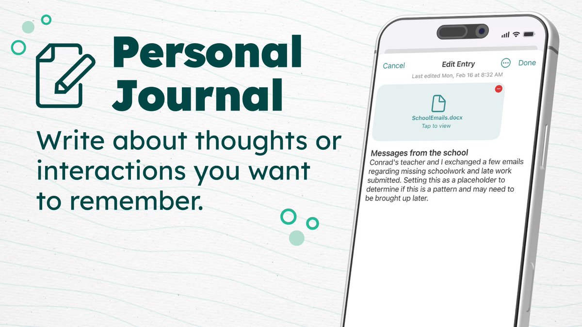 TalkingParents's tweet photo. A place to pause, reflect, and keep notes that are just for you—especially when co-parenting gets tough, and you need to process privately.
Learn more: https://t.co/nMeXOUzg3a https://t.co/8gTEmqr1bd