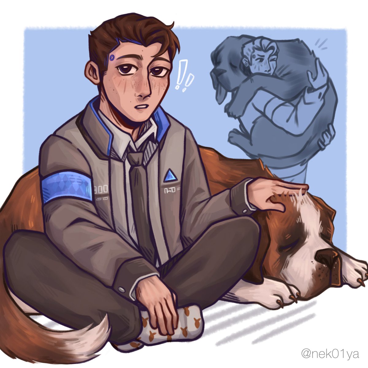 nek01ya's tweet photo. Connor and Sumo😌😌 low cortisol art
#detroitbecomehuman #connor https://t.co/mlffEL6XOP