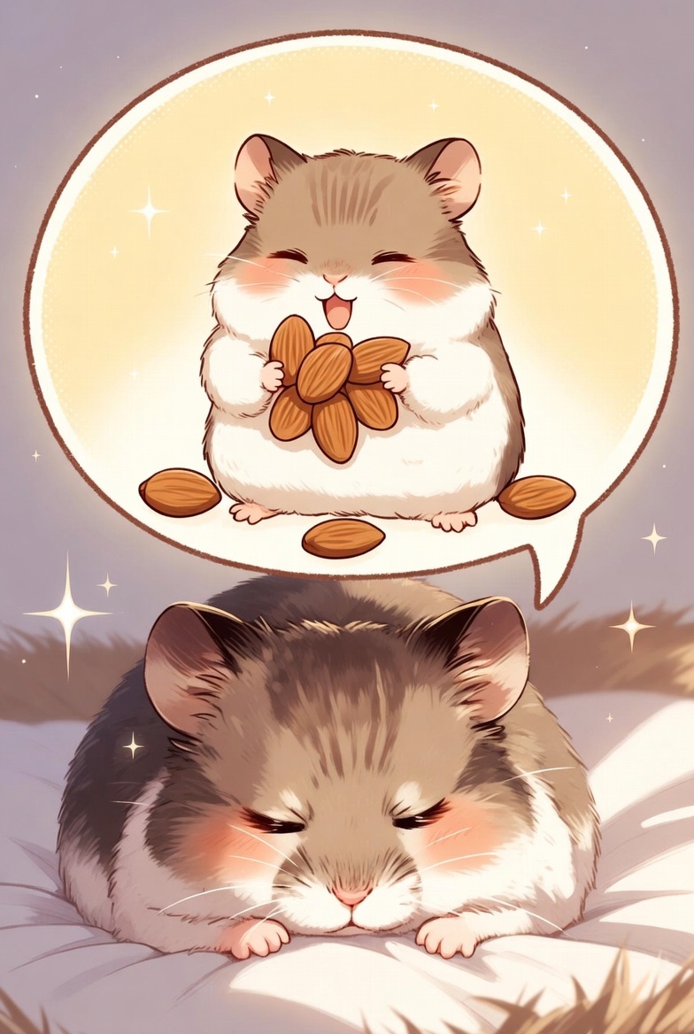 shinonomebreak's tweet image. #AIart #Grok3 #AIハムスター 

「むにゃむにゃ　もう食べられないでち」