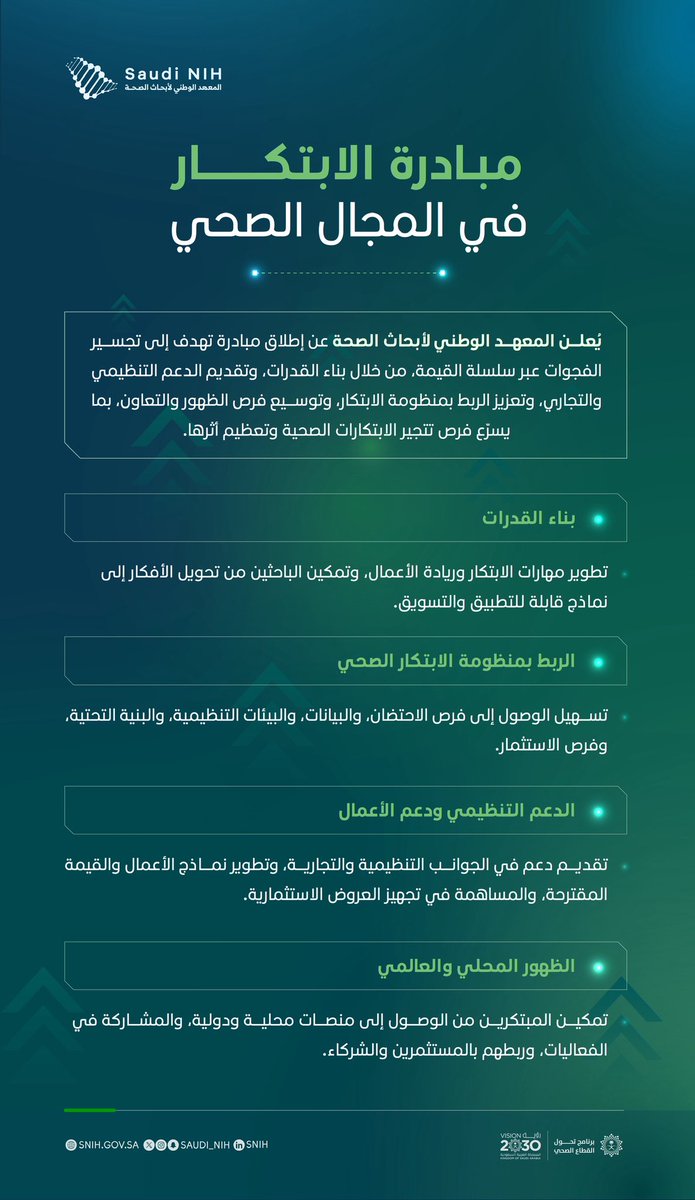 المعهد الوطني لأبحاث الصحة | Saudi NIH tweet media
